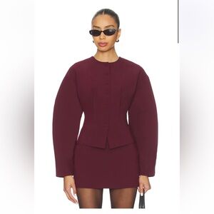 NWT Burgundy jacket and skirt set size small